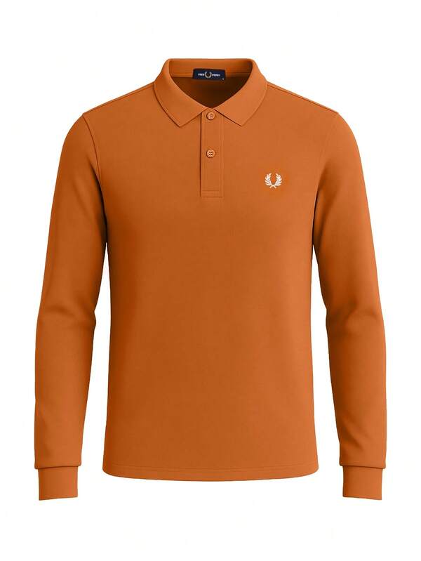 Fred Perry Men's Long Sleeve Polo Shirt Orange