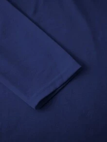 Manfinity Homme 男士休闲基础款印花圆领长袖T恤 蓝色男士上衣 男士休闲服 男士长袖T恤 男士宝蓝色衬衫 男士蓝色卫衣 - 紫丁香色 - 查看 4