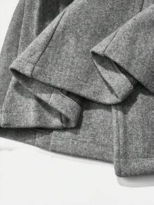 Siren Gaze 秋冬新款女士超大宽肩大衣 - 灰色 - 查看 7