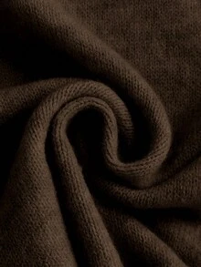 Elaquor Maglione casual elegante e versatile in maglia e patch, adatto per autunno/inverno, taglie comode - Caffè Marrone - Visualizzare 6