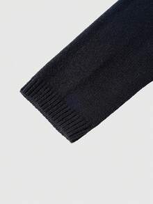 ROMWE MEN Street Life Men's Spider Pattern Loose Fit Long Sleeve Sweater, Winter - Black - View 5