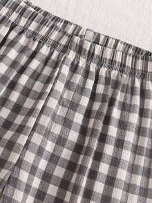 SHEIN Genkimix Kids 2 件套女童卡通小狗蝴蝶结印花针织休闲长袖上衣和裤子睡衣套装 - 淺灰色 - 查看 6