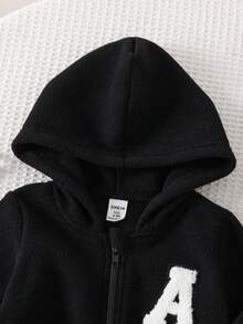 Baby Lässig Sport Patch Farbblock Reißverschluss Kapuzen Romper, bequemer Lässig Jumpsuit, geeignet für Babyjungen/-mädchen, geeignet für Herbst/Winter