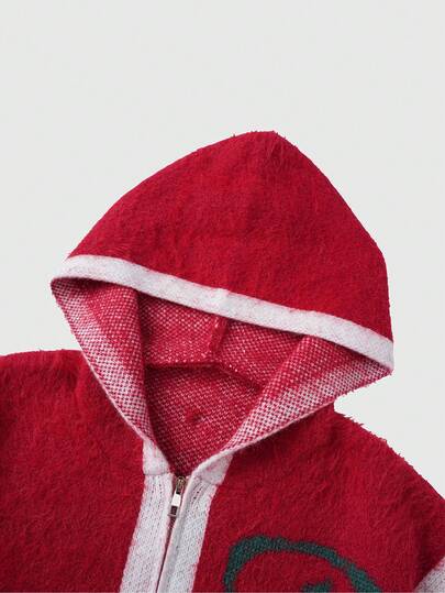 Street Life Sudadera con capucha de manga larga con contraste de color para hombre