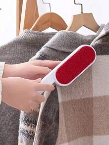 1 dụng cụ loại bỏ xơ vải hai mặt có thể tái sử dụng, thích hợp cho quần áo, thảm và đồ nội thất, bàn chải lông thú cưng, máy làm sạch bụi tĩnh điện thủ công, dụng cụ vệ sinh nhà cửa, không cần điện, bàn chải loại bỏ xơ vải - Nhiều màu - Xem 4