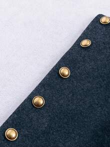 Franclia Fashionable French Elegant Short Brown Round Neck Long Sleeve Women Overcoat, Autumn/Winter