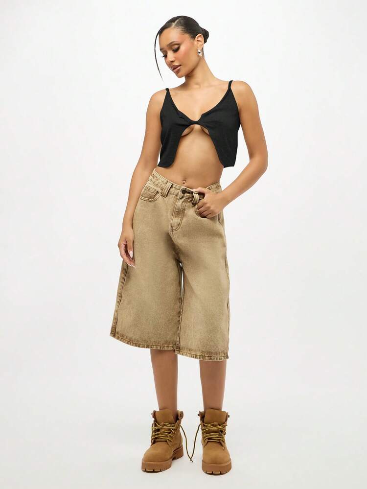SUMWON WOMEN Sleeveless Crop Top With Twist Detail
