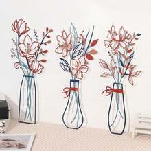 1pc/3Pcs Metal Flower Wall Art, Vintage Cutout Metal Wall Decor - Geometric Minimalist Hanging Vase Artwork, Decorative Metal Art Wall Decor For Bedroom, Kitchen, Living Room Decor - Rustic Home Accents, Spring Summer Housewarming Gift Fall Decor Christmas Decorations