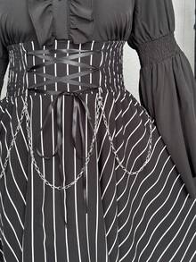 SHEIN Whyspr Vestido de estilo oscuro con bajo asimétrico talla grande - Multicolor - Ver 5