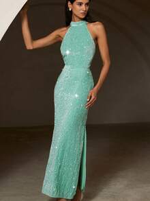 Aveloria Rosie Sexy Fitted Sequin Slit Sleeveless Party Dress
