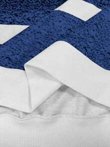 EMERY ROSE 女士时尚运动衫，圆领，长袖，半拉链，撞色罗纹领口、袖口和下摆，不对称条纹印花，灰色 - 彩色 - 查看 8