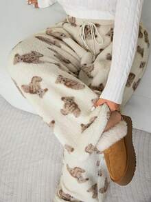 Solflare Quần dài ấm áp in hình gấu cỡ lớn, mùa đông - Nhiều màu - Xem 2