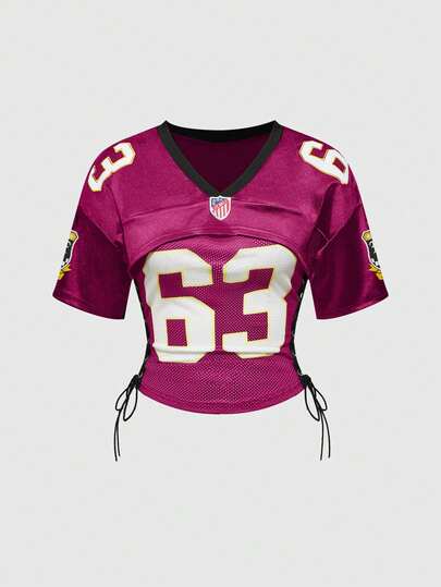 Street Life 2pcs/Set Street Style Sports Jersey Cropped T-Shirt & Tube Top