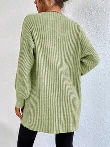 Bishop Sleeve Duster Cardigan - Mint Green - View 2