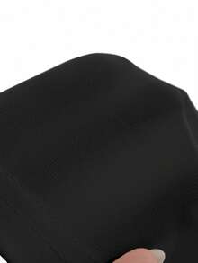 DAZY 1pc Women's Solid Color Crew Neck Fitted Short Sleeve T-Shirt - Black - View 4