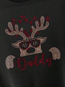 HIMLAND Maglione natalizio da uomo con applicazioni di strass