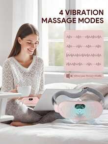 女士阳光便携式加热腰带 - USB充电，3档温度调节，4种按摩模式，快速温暖腹部，完美礼物，暖宫腰带，女士便携式加热腰带，便携式无线加热垫，经期加热垫，背部加热垫