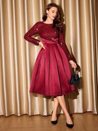 Vintamour ชุดเดรสผู้หญิงหรูหราสไตล์วินเทจพร้อมกระเป๋า เลื่อมผ้าซาติน ปะต่อ จับพลีท คอสูง แขนยาว ชุดเดรสสำหรับงานเลี้ยงค็อกเทล ชุดเดรสฤดูหนาวสำหรับผู้หญิง ชุดฤดูหนาวสำหรับผู้หญิง ชุดคริสต์มาสสำหรับผู้หญิง ชุดเดรสคริสต์มาส ชุดเดรสสำหรับงานปาร์ตี้คริสต์มาส ชุดเดรสปีใหม่ ชุดเดรสสำหรับผู้หญิงสำหรับวันส่งท้ายปีเก่า ชุดปีใหม่ ชุดปีใหม่สำหรับผู้หญิง เสื้อผ้าปีใหม่ ชุดเดรสหรูหราสำหรับงานปาร์ตี้ ชุดเดรสหรูหราสำหรับงานปาร์ตี้ ชุดเดรสหรูหราสำหรับผู้หญิง ชุดเดรสเลื่อมสำหรับผู้หญิง กลิตเตอร์