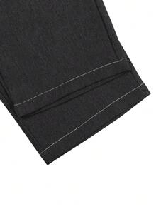 Manfinity Homme Quần nam, thiết kế đường khâu lộ rõ, ống đứng rộng rãi, thoải mái - Màu xám đen - Xem 7