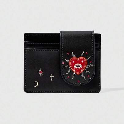 Fairycore Sun, Moon & Star Eye Print Card Holder Coin Purse