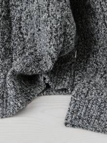 Franclia 休闲编织长袖套头针织毛衣，百搭 - 黑與白 - 查看 5