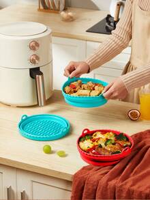 Zazumi 1pc Foldable Non Stick Silicone Fold Air Fryer Pad, Air Fryer Liners - 彩色 - 查看 2