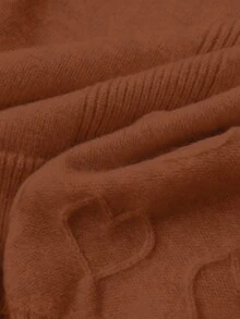 Elamini Áo len nữ dễ thương trang trí hình trái tim đơn giản đa năng - màu nâu - Xem 6