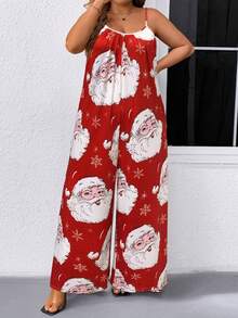 EMERY ROSE Christmas Plus-Size Women's Casual Loose Santa Claus Holiday Wide-Leg Pants - Multicolor - View 4
