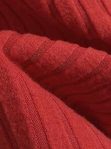 GlowEve Elegantes Damen Langkleid mit V-Ausschnitt, Schleife vorne und Metall-Perlen Dekor, Herbst/Winter - Rot-Weiß - Übersicht 5