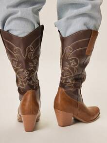 Styleloop 女士中筒靴，波西米亚风格，复古美式，波西米亚风，西部风，音乐节，派对，圣诞节，万圣节服装 - 棕色 - 查看 6