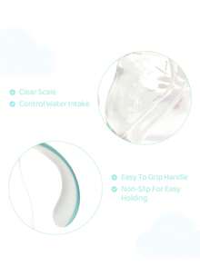 CoComelon X SHEIN Cốc uống nước cho bé bằng silicon chống rò rỉ, dung tích 260 ml / 8 oz, có tay cầm tháo rời để dễ vệ sinh, chất liệu Tritan. - Màu xanh nhạt - Xem 5