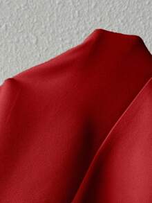 Chiquease Women's Notched Collar Drop Shoulder Long Sleeve High Waisted Solid Color Blazer Red Jacket Fall Cloth For Women