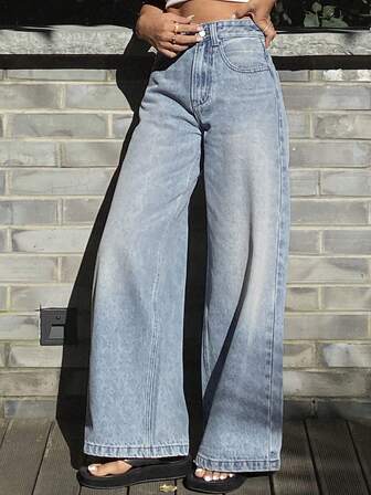 DAZY Women's Regular Mid-Rise Straight Leg Casual Jeans Y2k