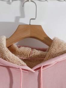 EMERY ROSE Moletom Rosa Plus Size, Adequado para Uso Diário e Doméstico, Outono/Inverno - Rosa chiclete - Visão 3