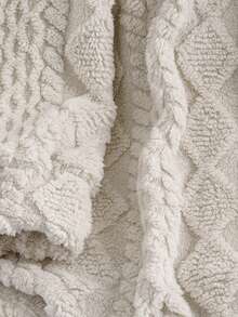 GlowEve CURVE 大码女式休闲纯色纹理羊毛连帽夹克，适合居家和户外，秋冬季 - 杏色 - 查看 4