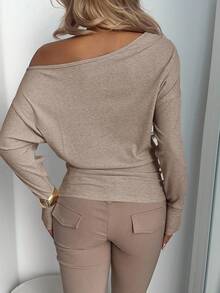 Aloruh Vintage American Style Loose Top Tight Bottom Fitted T-Shirt, Autumn/Winter,Fall,Fall Clothes For Women