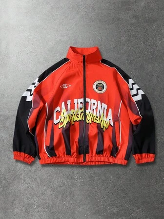 Veste de moto de course col montant unisexe, automne/hiver