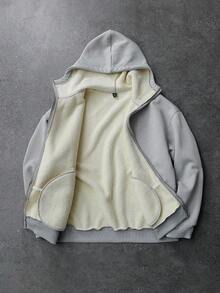 Manfinity EMRG Herren warmes thermisch gefüttertes Hoodie-Set, Lässig für den Winter