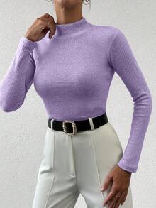 EURMUSE Zabudowany dekolt Dzianina prążkowana Swetry