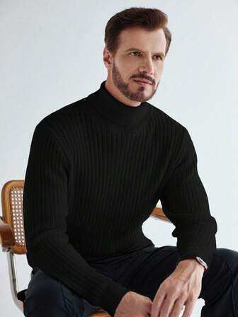 Manfinity CityGents 欧美风格博主时尚3D罗纹纯色休闲修身毛衣