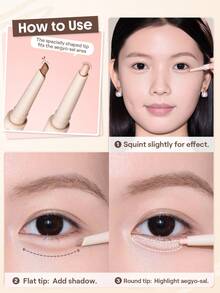 SHEGLAM Lumi-Eye Aegyo-Sal Pen Duo-Cookie Dough Brand Beauty Makeup Face Paint Cosmetic For Women Girls Perfect For Fall Winter Ideal For Y2K Fancy Fashion Suitable For Birthday Christmas Present Party Ready Best Color