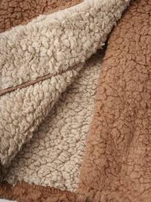 PrepCrw 1pc Young Girls Elegant Urban Versatile Comfortable Warm Faux Fur Collar Dual-Color Parka Coat, Suitable For Casual Outings, Gatherings, Holidays, Autumn And Winter