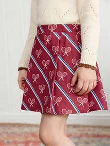 Joliand Joliand 1 件青少年女孩优雅学院风休闲都市可爱小狗印花蓝色圆领长袖 T 恤，适合外出、聚会、返校、秋冬