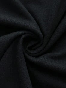 Elamini 休闲百搭深V领长袖蕾丝上衣，秋冬款 - 黑色 - 查看 3