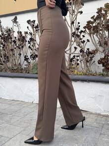 Andrea Bello Summer Ladies Light Beige Suit Pants, Commuting And Elegant Dating - Brown - View 5