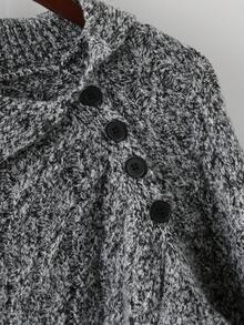 Franclia 休闲编织长袖套头针织毛衣，百搭 - 黑與白 - 查看 3