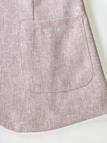 Manfinity Mode 1套前扣口袋长袖西装外套和裤子套装 - 藕粉色 - 查看 6