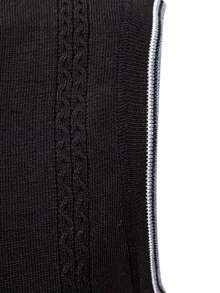 Manfinity Mode Chaleco de punto clásico para hombre con cuello en V sin mangas, en color negro con ribete blanco, para el invierno - Negro - Ver 4