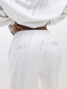 BABYPHAT SDBP51 - 超大水钻连帽衫 - 淺灰色 - 查看 7