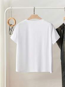 Resyla 女士休闲樱桃刺绣圆领短袖T恤，夏季 - 白色 - 查看 2